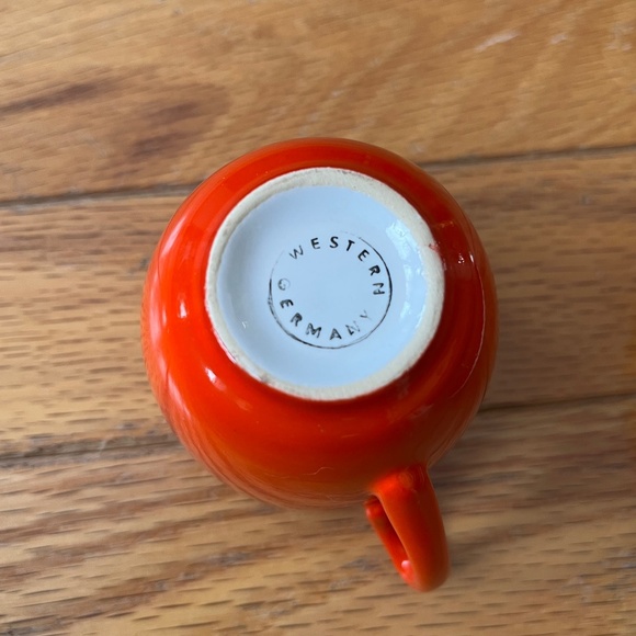 Vintage Orange Western Germany MCM Teacup and Saucer - Picture 7 of 8